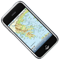 Image of iPhone with Greek Islands on screen